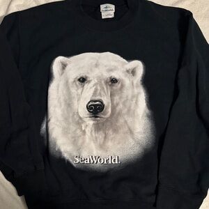 SeaWorld Black Polar Bear Crewneck Sweater
